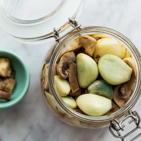 Blue Garlic in Vinegar